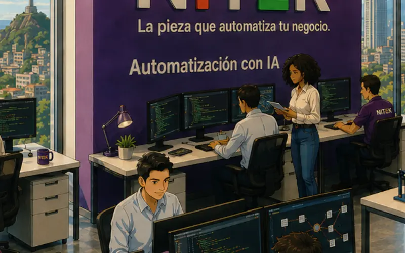 Zona de Automatización con IA en la oficina NITEK
